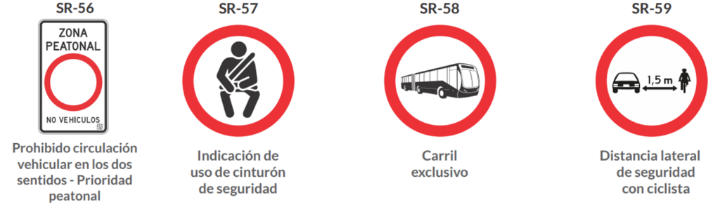 nuevas señales reglamentarias o modificadas